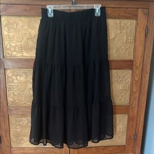 Entro Black Tiered Midi Skirt